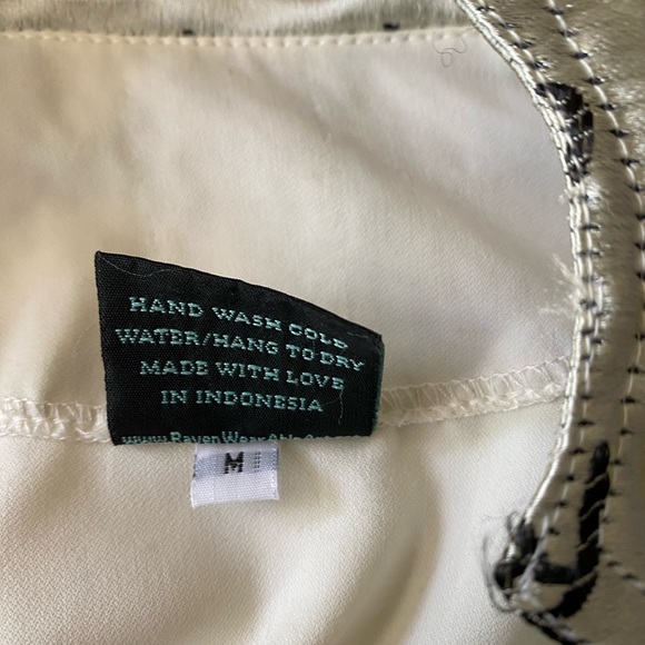 Raven Bustier style Jacket White Sateen with Black Characters size M - Picture 7 of 14